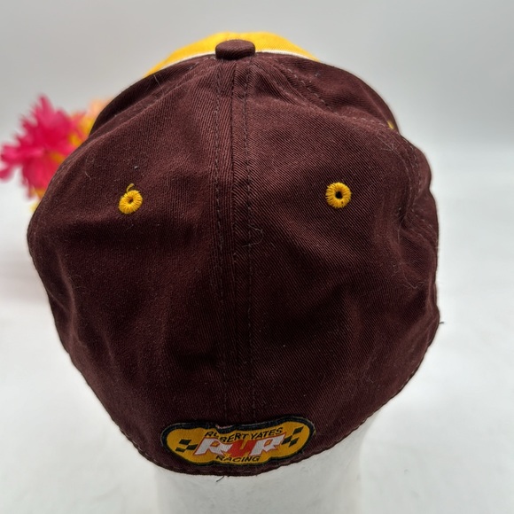 M&Ms Racing Team #38 Robert Yates Yellow Brown Baseball Hat HT5311E - Picture 3 of 4